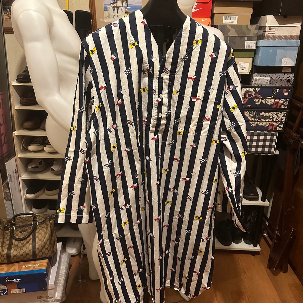 Nautica Boater Striped Flag Night Shirt